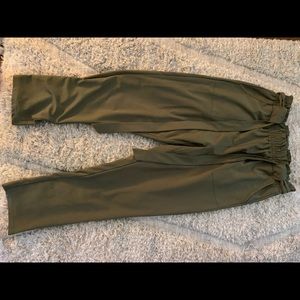 Olive Green Paperbag Tie Pants